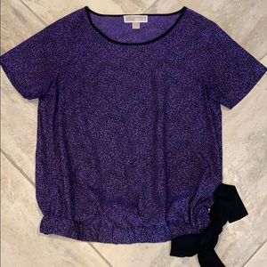 Micheal Kors purple & black blouse with bow